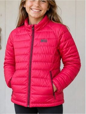REI Girls Pink Down Puffer Jacket Size
M